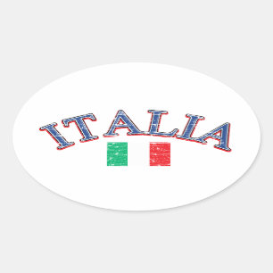 Pegatina Ovalada Diseño de fútbol en Italia
