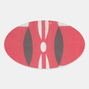 Pegatina Ovalada Diseño de Harambe con la bandera de Kenia