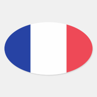 Pegatina Ovalada Diseño de la bandera de Francia