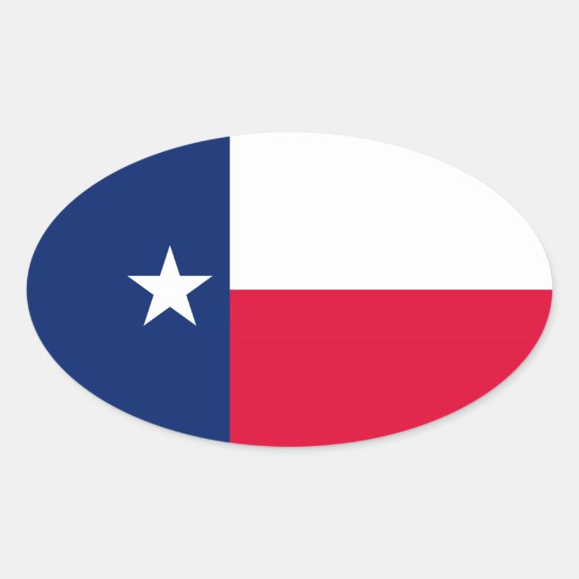 Pegatina Ovalada Diseño de la bandera del estado de Texas (Anverso)