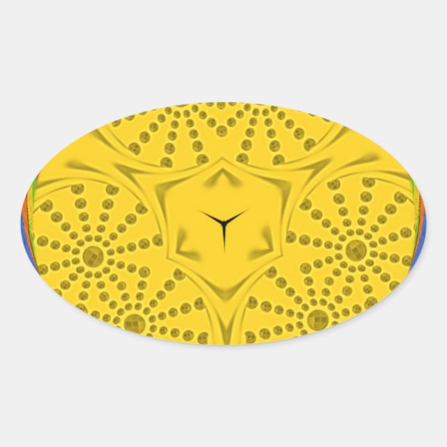 Pegatina Ovalada Diseño de marco de verificación para la impresión  (Anverso)