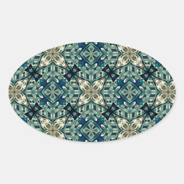 Pegatina Ovalada Diseño inspirado en Marruecos (Anverso)