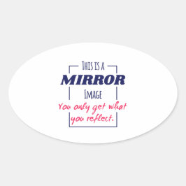 Pegatina Ovalada Diseño Motivacional de Mentalidad de Reflexión en