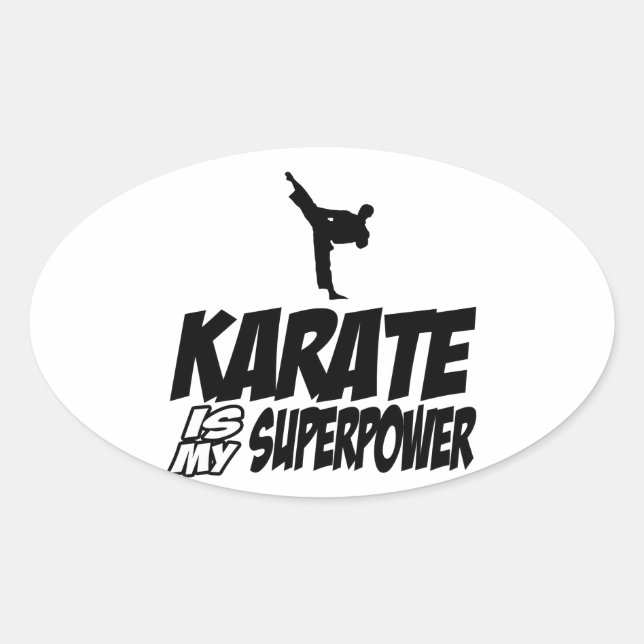 Pegatina Ovalada Diseños de Guay KARATE (Anverso)