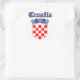 Pegatina Ovalada Diseños del escudo de armas de Croacia del Grunge (Bolso)