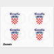 Pegatina Ovalada Diseños del escudo de armas de Croacia del Grunge (Hoja)