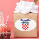 Pegatina Ovalada Diseños del escudo de armas de Croacia del Grunge (Party)