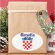 Pegatina Ovalada Diseños del escudo de armas de Croacia del Grunge (Holiday)