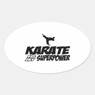 Pegatina Ovalada Diseños frescos del KARATE