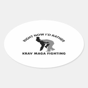 Pegatina Ovalada diseños interesantes de Krav Maga