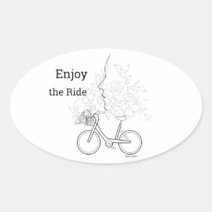 Pegatina Ovalada Disfruta el Viaje: Sticker Minimalista DAILYMIEN