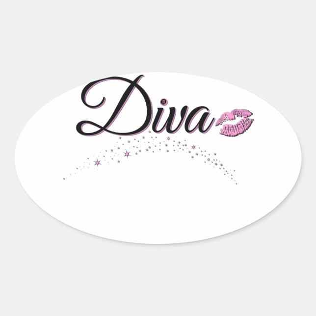 Pegatina Ovalada Diva (Anverso)