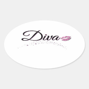 Pegatina Ovalada Diva
