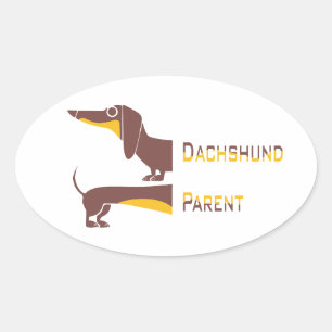 Pegatina Ovalada Divertido dachshund lindo para padres de perros la