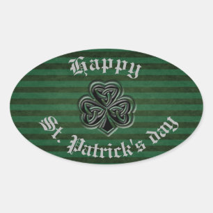 Pegatina Ovalada Divertido grunge irlandés afortunado shamrock