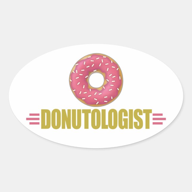 Pegatina Ovalada Divertido Sprinkle Donut Lover (Anverso)