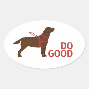 Pegatina Ovalada Do Good - Service Dog - Chocolate Lab