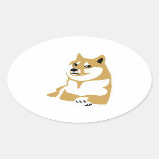 Pegatina Ovalada Doge - meme de internet