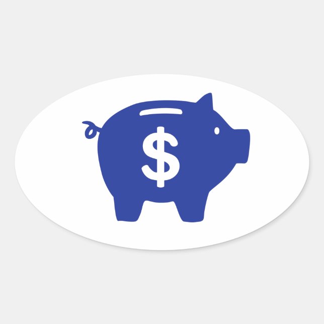 Pegatina Ovalada Dólar de cerdo (Anverso)