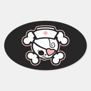 Pegatina Ovalada Dolly RN Heart