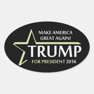 Pegatina Ovalada Donald Trump 2016