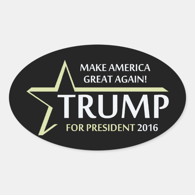 Pegatina Ovalada Donald Trump 2016 (Anverso)