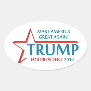 Pegatina Ovalada Donald Trump como presidente