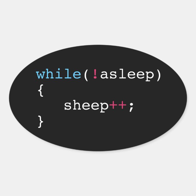 Pegatina Ovalada Dormir (Anverso)