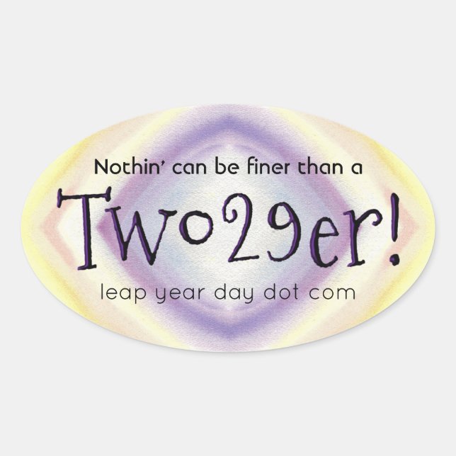 Pegatina Ovalada ¡Dos 29! (Anverso)