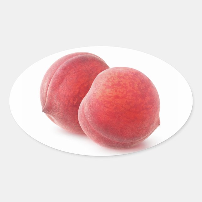 Pegatina Ovalada Dos duraznos (Anverso)