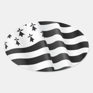 Pegatina Ovalada Drapeau breton (bandera bretona)