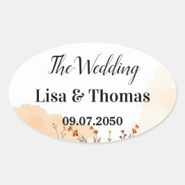 Pegatina Ovalada Dreamcatcher Macrame Wedding