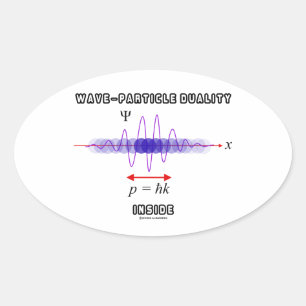 Pegatina Ovalada Dualidad de la Onda-Partícula dentro del principio