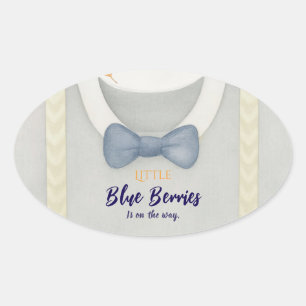 Pegatina Ovalada Ducha de bebé autum otoño burlap bodysuit