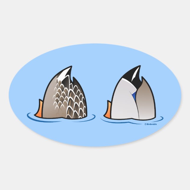 Pegatina Ovalada Duck Butts (Anverso)