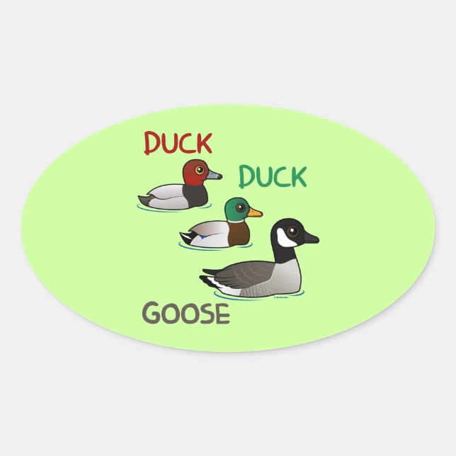 Pegatina Ovalada Duck Duck Goose (Anverso)
