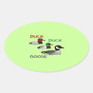 Pegatina Ovalada Duck Duck Goose