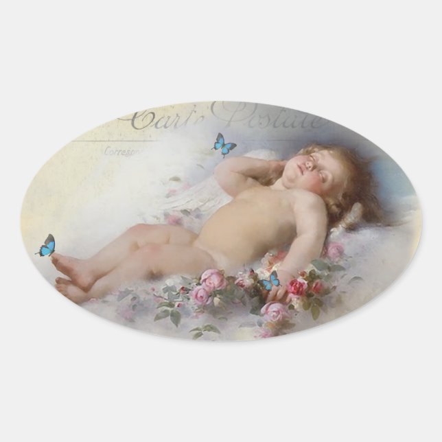 Pegatina Ovalada Dulces sueños (Anverso)