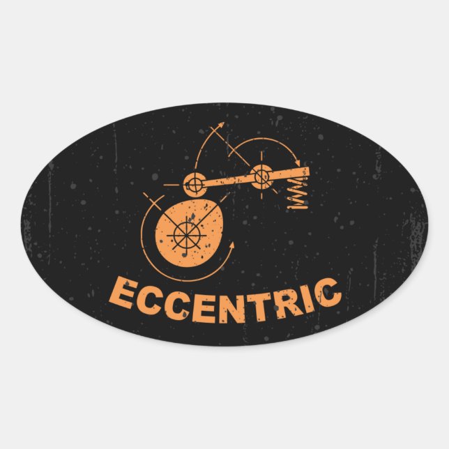 Pegatina Ovalada Eccéntrico (Anverso)