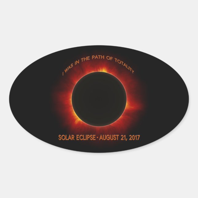 Pegatina Ovalada Eclipse solar (Anverso)