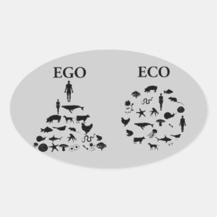 Pegatina Ovalada Eco contra ego