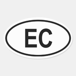 Pegatina Ovalada Ecuador "EC"