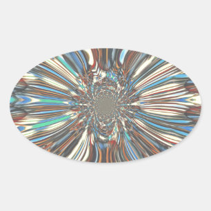 Pegatina Ovalada Edgy African Urban Pop Art Resumen Diseño Óptico
