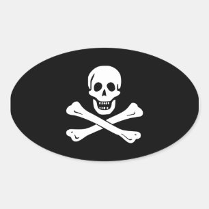 Pegatina Ovalada Edward England; Jolly Roger Flag