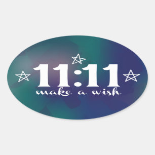 Pegatina Ovalada el 11:11, hace un deseo