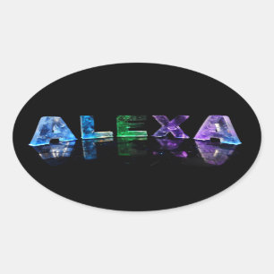 Pegatina Ovalada El Alexa conocido en luces