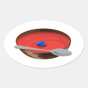Pegatina Ovalada El arándano en un bol de sopa de tomate - Austin,