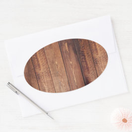 Pegatina Ovalada El aspecto de la madera real