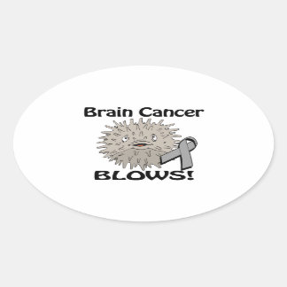 Pegatina Ovalada El cáncer cerebral destruye el diseño de la concie