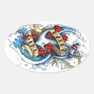 Pegatina Ovalada El chica de papá